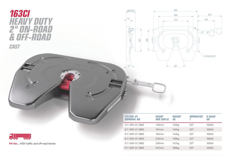 FONTAINE 163CI Седельно-сцепное устройство 148mm 140kg 23T 163kN